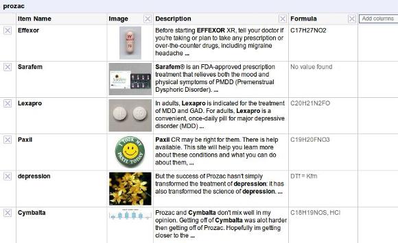 wyniki Google Squared wyniki Google Squared