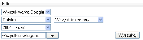 Filtry Statystyki Wyszukiwarki Filtry statystyki wyszukiwarki