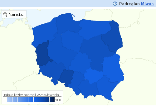Statystyki wyszukiwarki dla poszczególnych lokalizacji Statystyki wyszukiwarki dla poszczególnych lokalizacji